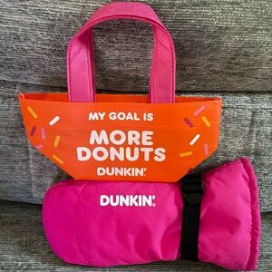 Dunkin’ 🍩 Mini Tote Bag AND Pink Left Winter Mitten! NEW!
